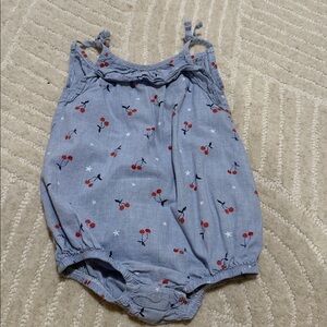 Oshkosh Blue Cherry Print Baby Romper
